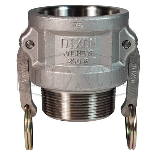 Type B Cam and Groove Coupler, 2-1/2 in Nominal, Female Coupler x MNPT End Style, 316 SS, Domestic